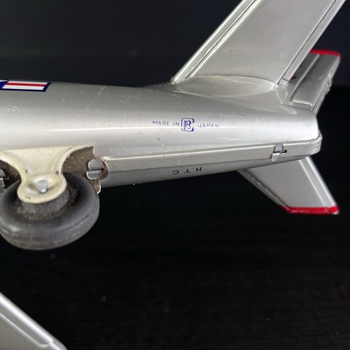 Vintage Airplane Douglas NAVY Sky Rocket Tin Toy Plane HTC Japan - Picture 13 of 17