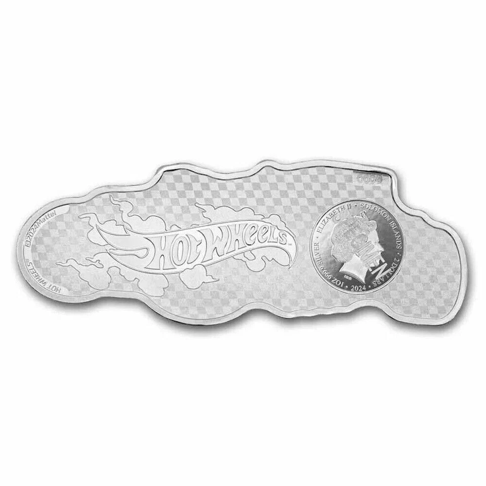 Moneda de plata Hot Wheels Bone Shaker 2024 1 oz $2 Islas Salomón PAMP Suisse Foto 3 de 4