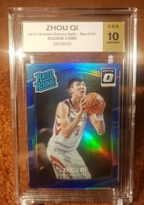 *ZHOU QI* 2017-18 Panini Donruss Optic Blue Prizm #151  #'d 33/49  *CGS 10*  