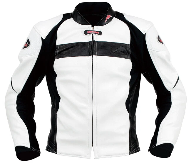 KUSHITANI GENUINE OEM INFINITY JACKET K-0607 WHITE & BLACK MOTORCYCLE RIDING