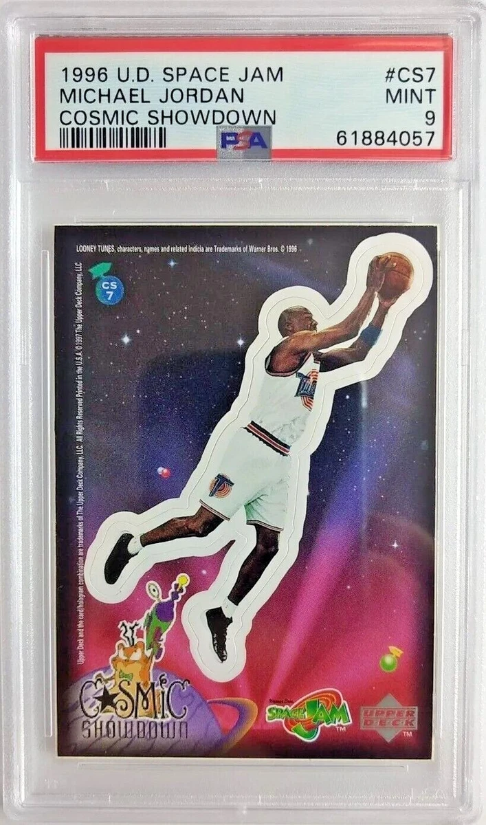 UD 1996 COSMIC SHOWDOWN Space Jam Sticker, MICHAEL JORDAN #CS7