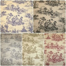 TOILE DE JOUY Fabric Cotton Curtain Cushion Upholstery in 5 COLOURS