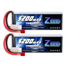 2x Zeee 3S LiPo Battery 5200mAh 11.1V 50C T Plug for RC Car Truck Airplane