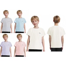 Kids Boys Quick Dry Short Sleeve T-shirts Running Top Athletic Football Shirts