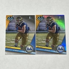 2023 Bowman Chrome U Carson Steele 119 Silver Refractor & Base UCLA 1st Chiefs
