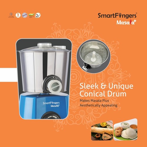 SmartFingers Masala + Table Top Masala Wet Grinder 230V 50hz, 2 Liter, Blue - Picture 8 of 9