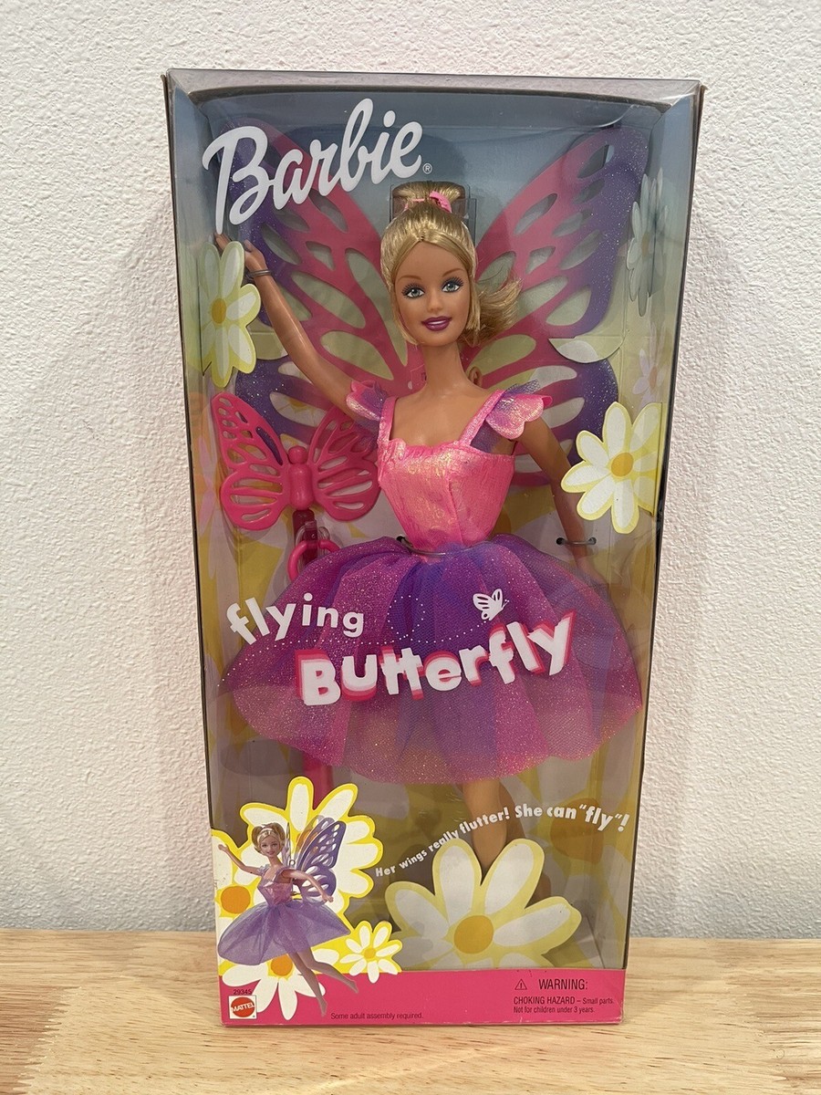 Mattel 2000 Flying Butterfly Barbie with Wind-up Fluttering