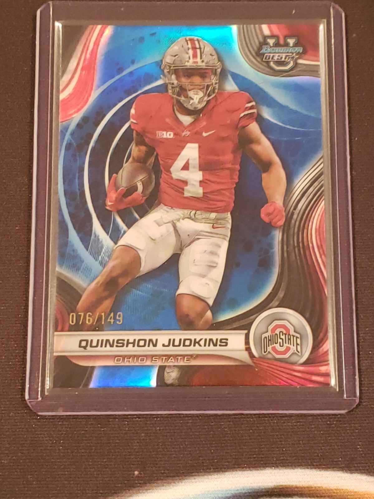 2024 Bowman's Best University - Quinshon Judkins #74 Blue Refractor /149 (RC)