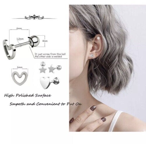 Gesundheitsstecker Ohrstecker 4 Paar Set Ohrring Erstohrstecker - Bild 2 von 4