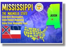 Mississippi Geography - NEW U.S State Travel POSTER