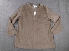 The Company Store Top Women Large Brown Base Layering Capsule Causal Lounge Day