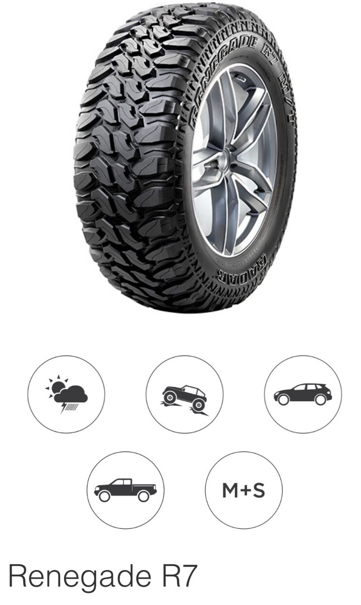 2 X 315/75R16 121/118Q POR RADAR MT MUD TERRAIN LT315/75R16