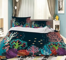 3D Seabed Fish Coral Colorful Quilt Cover Set Duvet Cover Bedding Pillowcases