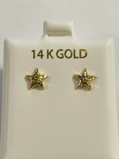 14K YG Star Stud Earrings