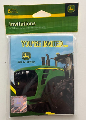JOHN DEERE  8 Einladungskarten Traktor Landwirtschaft PARTY Geburtstag Kinder