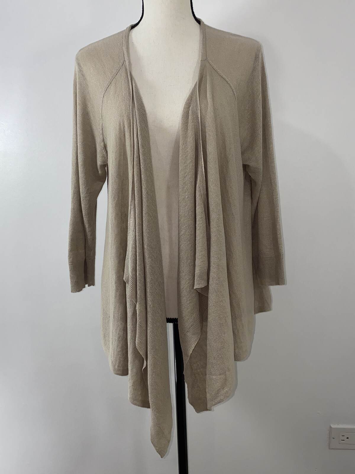 NWT New Chico's Woven Back Bren Cardigan Sweater 2 (12 14) L