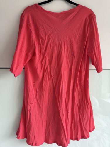Masai Size M Pink Tunic Blouse Viscose 100% Short Sleeve - Picture 7 of 7