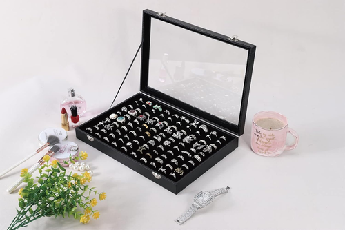 100 Slots Ring Case Organizer Display Box,Rings Holder Storage Boxes Jewelry Sh - Picture 5 of 7