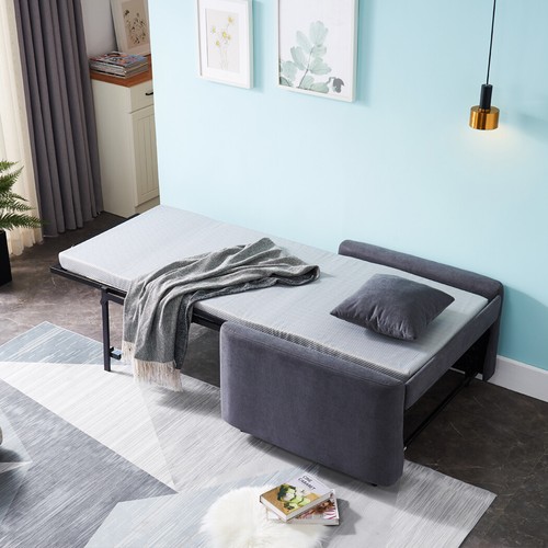 Sofa Bed Single Seater Armchair Cozy Folding Lounge Chair Counch Grey - Picture 8 of 8