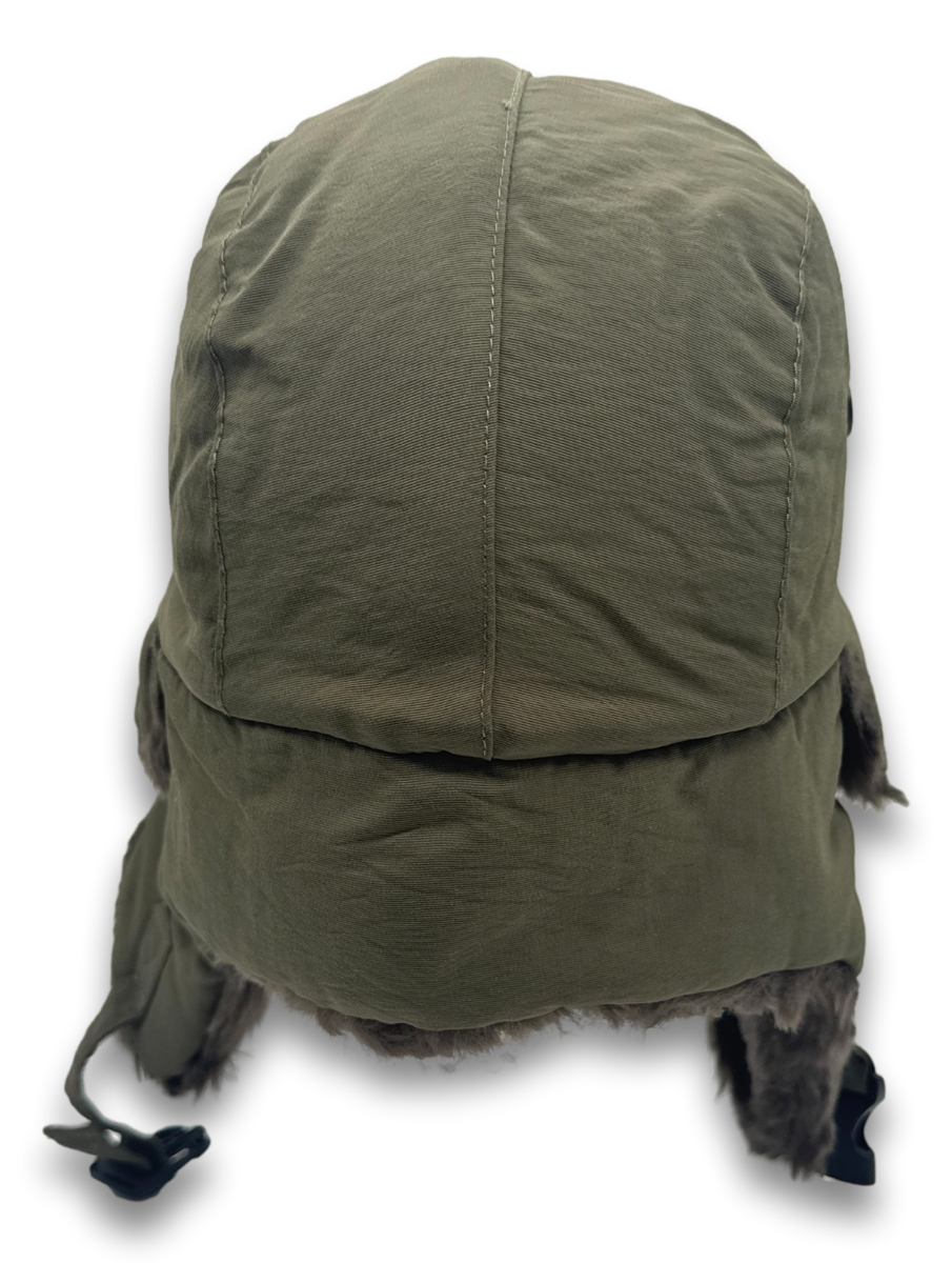 Olive Green Aviator Soft Faux Fur Ear Flap Hat Winter Ski Trooper