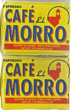Café El Morro Dark Roast Espresso Ground Coffee 2 Packs Of 6 OZ  EXP 10/25