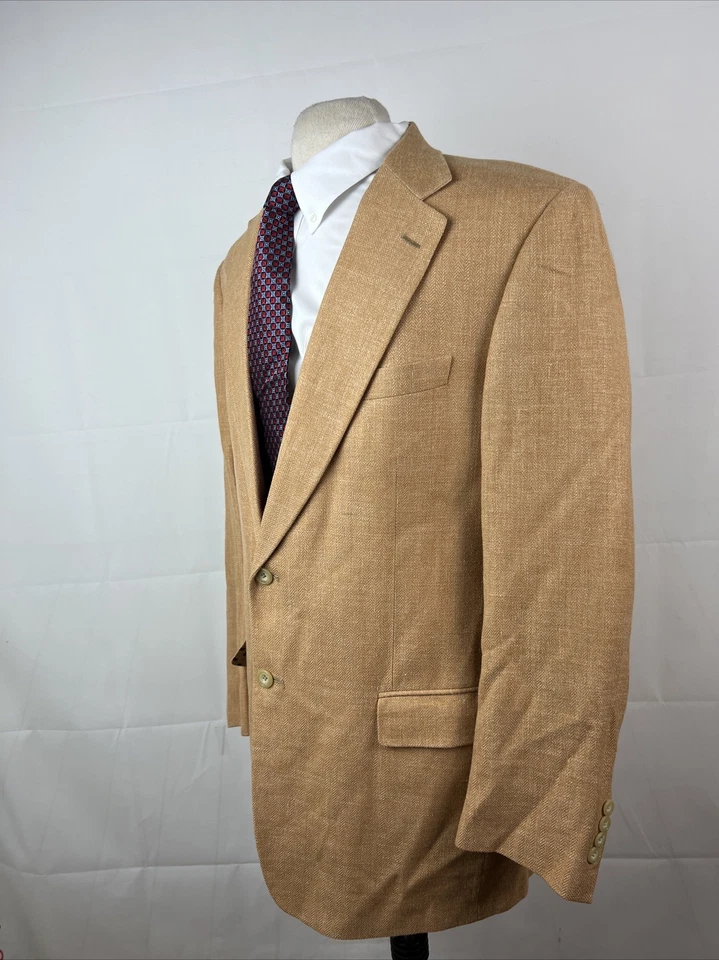Blazer liso marrón naranja hecho a medida para hombre 44L $495 Foto 3 de 4