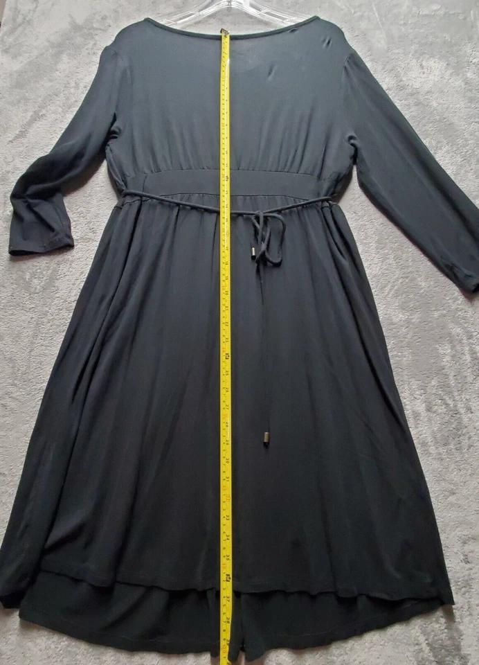 Vestido de maternidad Liz Lange para mujer extra grande negro manga larga elástico enfermería Foto 4 de 4