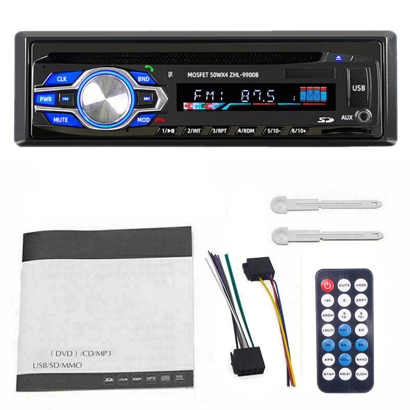 1 DIN Car Radio Stereo Bluetooth DVD/CD Player MP3 USB SD FM In-Dash LCD Display