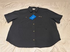 Columbia Brea Falls Short Sleeve Relaxed Fit Fishing Shirt Women Large NWT Black