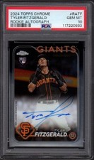 2024 Tyler Fitzgerald Topps Chrome Baseball RC #RA-TF Rookie Auto Graded PSA 10
