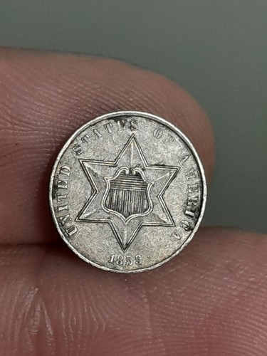1859 3 Cent Silver Trime 