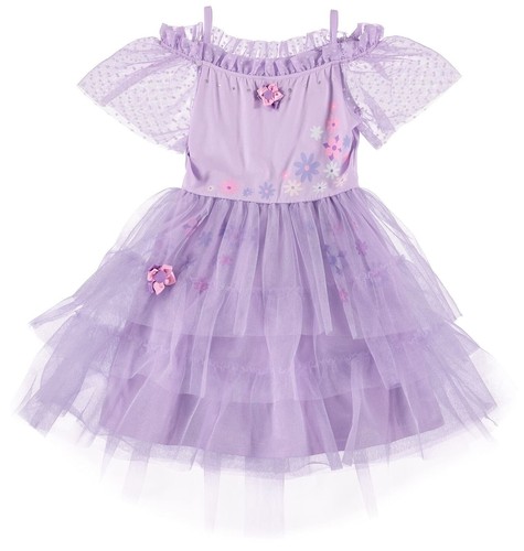 DISNEY Encanto Isabela Girls Lavender Tutu Floral Dress- Little and Big Girls - Picture 3 of 10