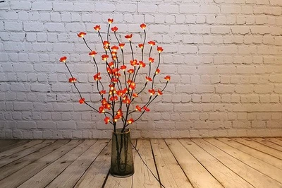 ELITE LIGHTING INNOVATIONS Red Cherry Blossom Twig Branch Light,Warm LEDs with Plug-in Power*Reduced Price*
