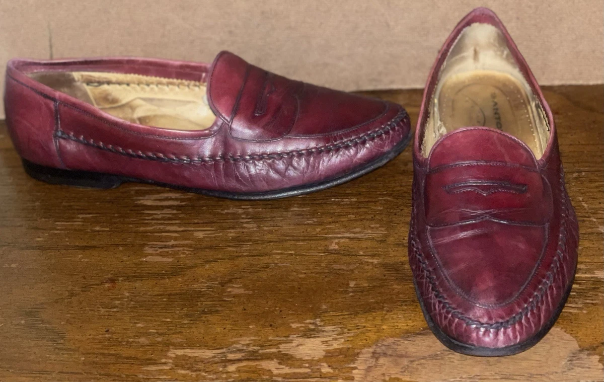 Santoni Mens Burgundy Leather Tassel‎ Loafers Made in Italy 11.5 D 42109815 SANTONI Loafers 153674654 main image 3
