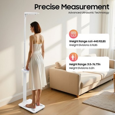 Height measuring scale -Stadiometer 80-195cm Physician Medical Body Weight Scale
