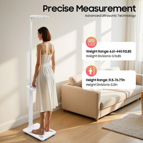 Physician Medical Body Weight Scale 440lb Capacity Measure Height ...