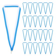 50 Pcs Award Neck Ribbons with Snap Clip Medal Lanyards, Light Blue