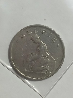 1923 BELGIE Belgium 1 F GOED VOOR One Franc Dutch Text Belgian Coin