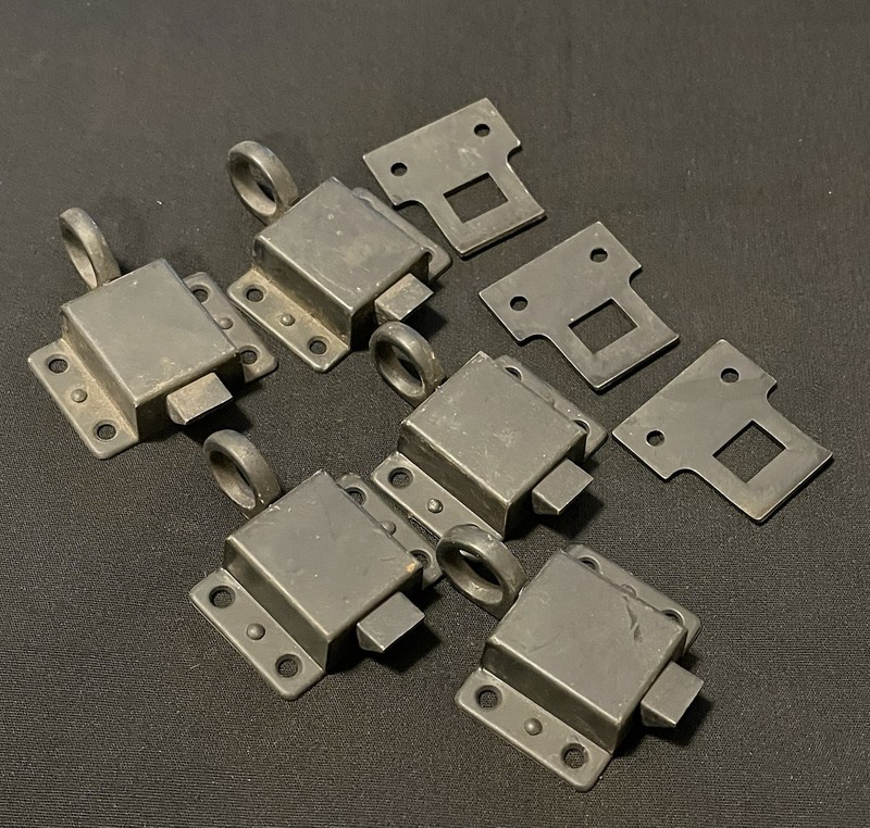 Lot 5 Original Heavy Steel Cabinet Door Cupboard Latch