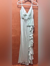 Mac Duggal Satin Ruffled Asymmetrical Gown size 2 NWTs