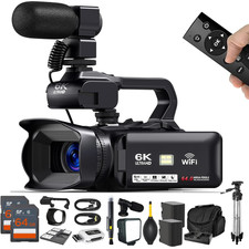 6K Video Camera Camcorder, 64MP 60FPS18X Digital Zoom Auto Focus Vlogging Camera