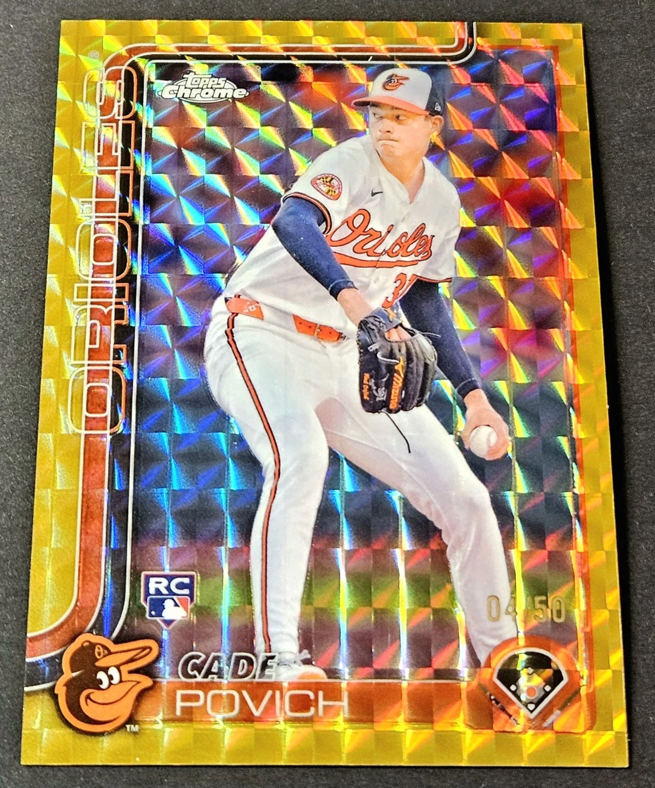 2025 Topps Chrome Gold /50 Rookie Geometric Refractor Cade Povich RC #140