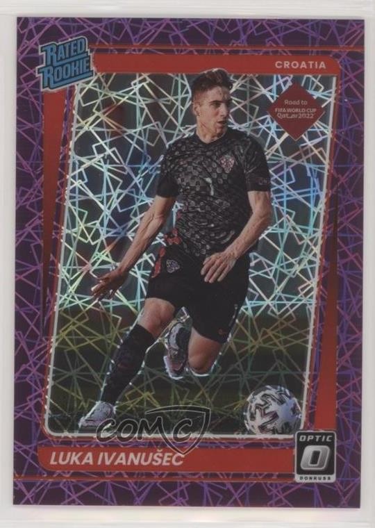 2021 Donruss Road to Qatar Optic Purple Velocity Prizm 60/99 Luka Ivanusec 00jj