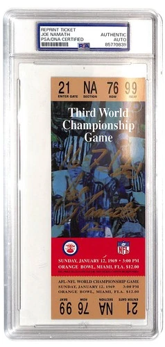 Joe Namath autographed Super Bowl III Replica Ticket PSA/DNA New York Jets