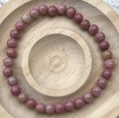 Rosa Rhodonit Armband Stretcharmband Armreif 6 mm Edelstein Kristall Heilstein
