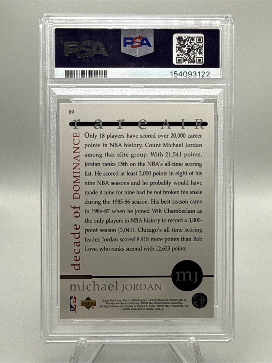 1994 Upper Deck Michael Jordan Rare Air Tribute Set - Decade of