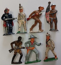 BARCLAY MANOIL 1930s Dimestore Toy Lead Soldier assortment 7 Pc lot