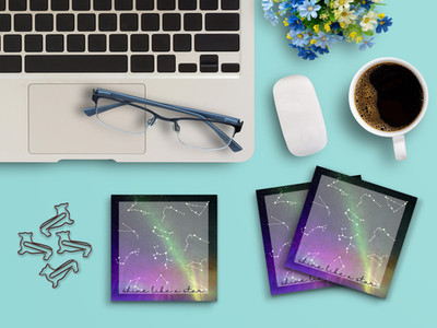 Sticky Notes 3 Pack 3''x3'' 50ct Shine Like a Star Galaxy Sky Theme