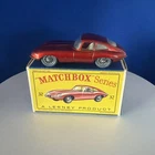 Matchbox Lesney #32 Jaguar E Type Clear Windows Grey Wheels Original Box
