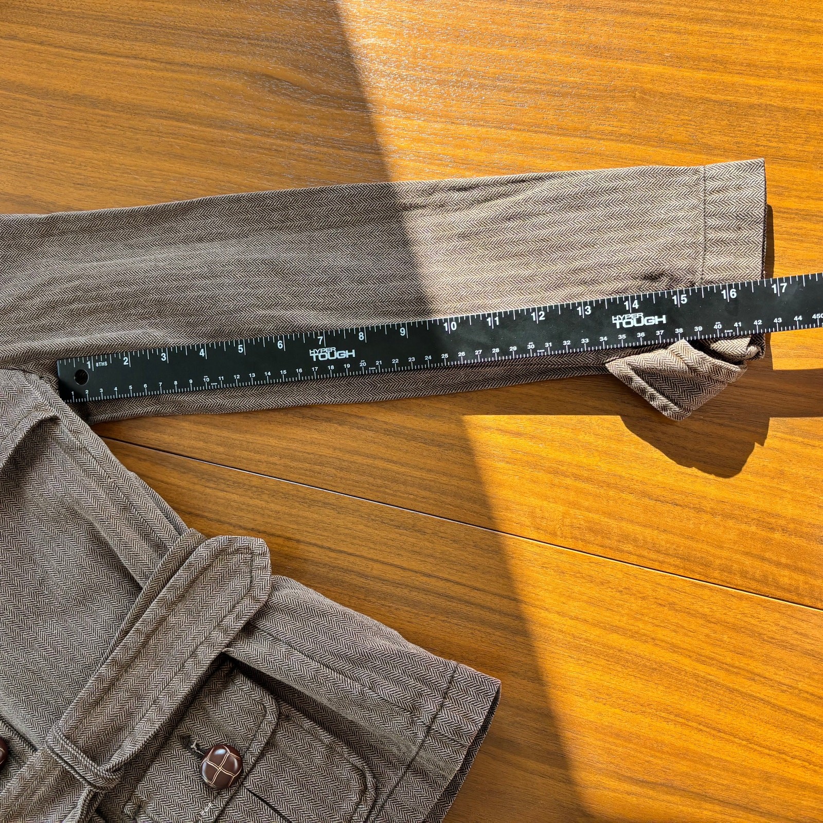 2000s Gap Brown Herringbone Button Front Belted C… - image 7